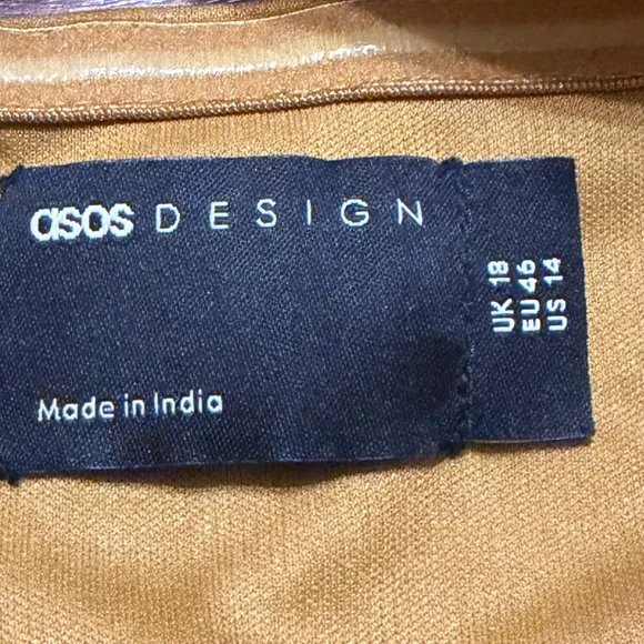 ASOS DESIGN Halter Draped Fringe Mini Dress in Chartreuse Gold - Picture 4 of 6